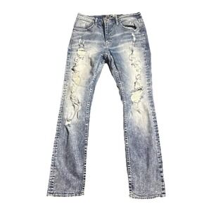BKE Buckle Jake Straight Leg 34R Men's blue Distressed Jeans Sz 32/32